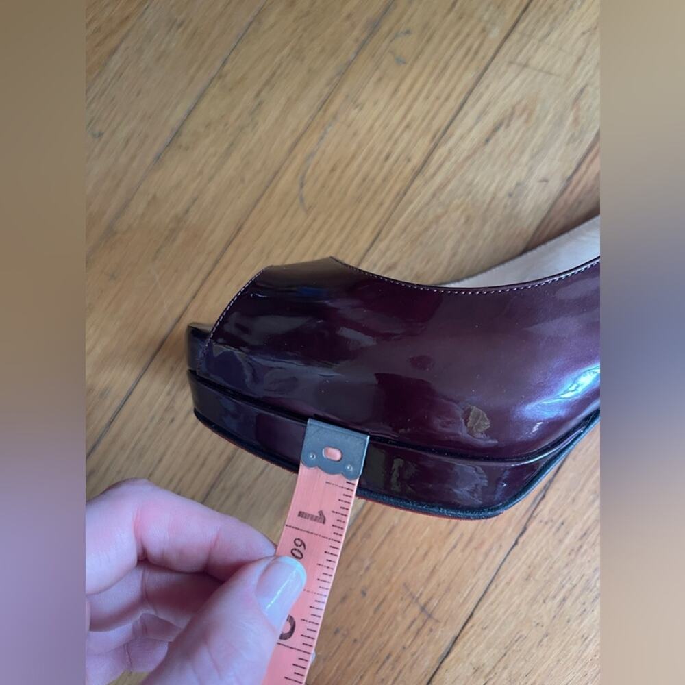 Christian Louboutin Bronze Patent Leather Peep Toe Slingbacks size 37 1/2 - Picture 11 of 11